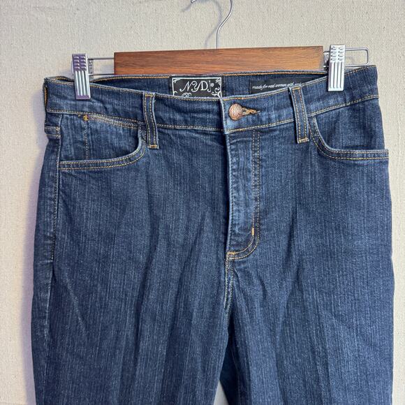 NYDJ Premium Denim Size 8P Blue Straight Leg Jeans with Pockets - Picture 2 of 11